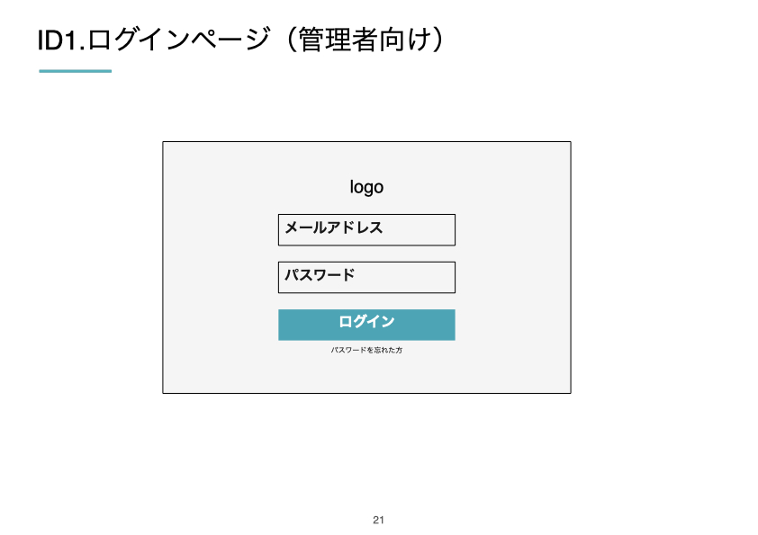 ログインページ